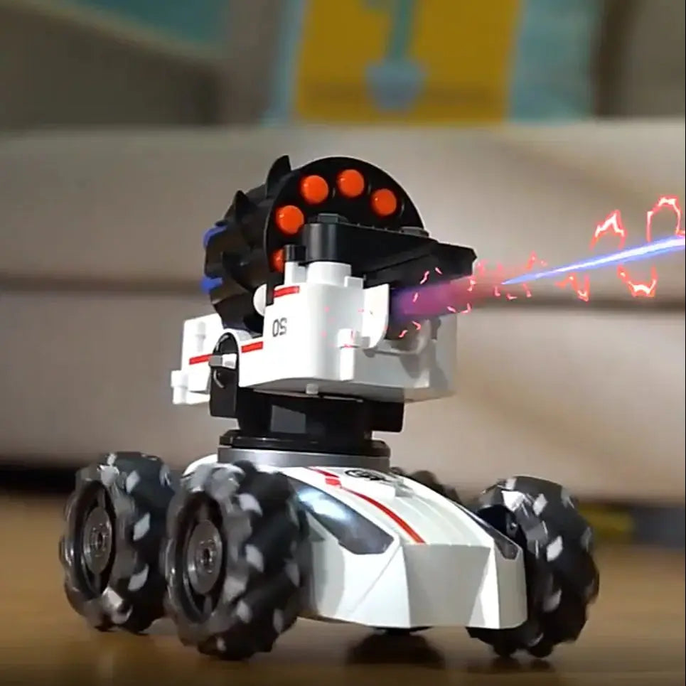 2.4G RC Tank Car with 3 Interchangeable Turrets, Drift Wheels & Bubble Function