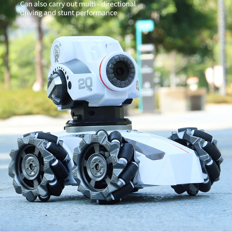 2.4G RC Tank Car with 3 Interchangeable Turrets, Drift Wheels & Bubble Function