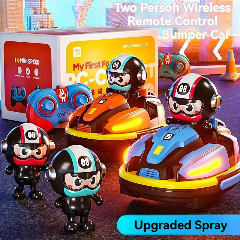 RC Battle Bumper Car with Catapult Robot, Lights & Music for Kids