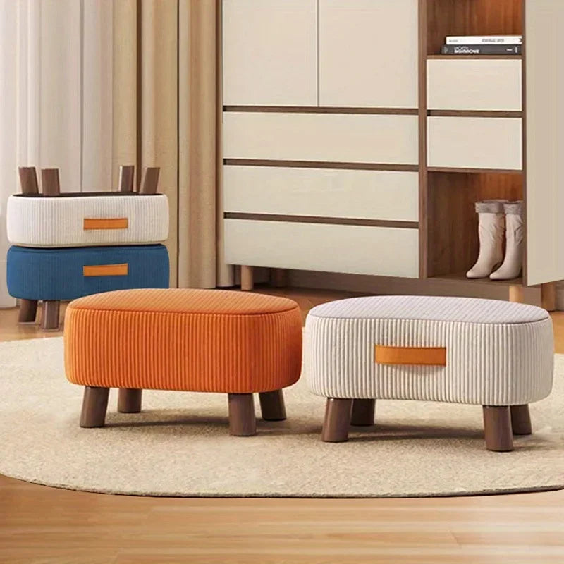 Nordic Shoe Changing Stool Ottoman Footrest